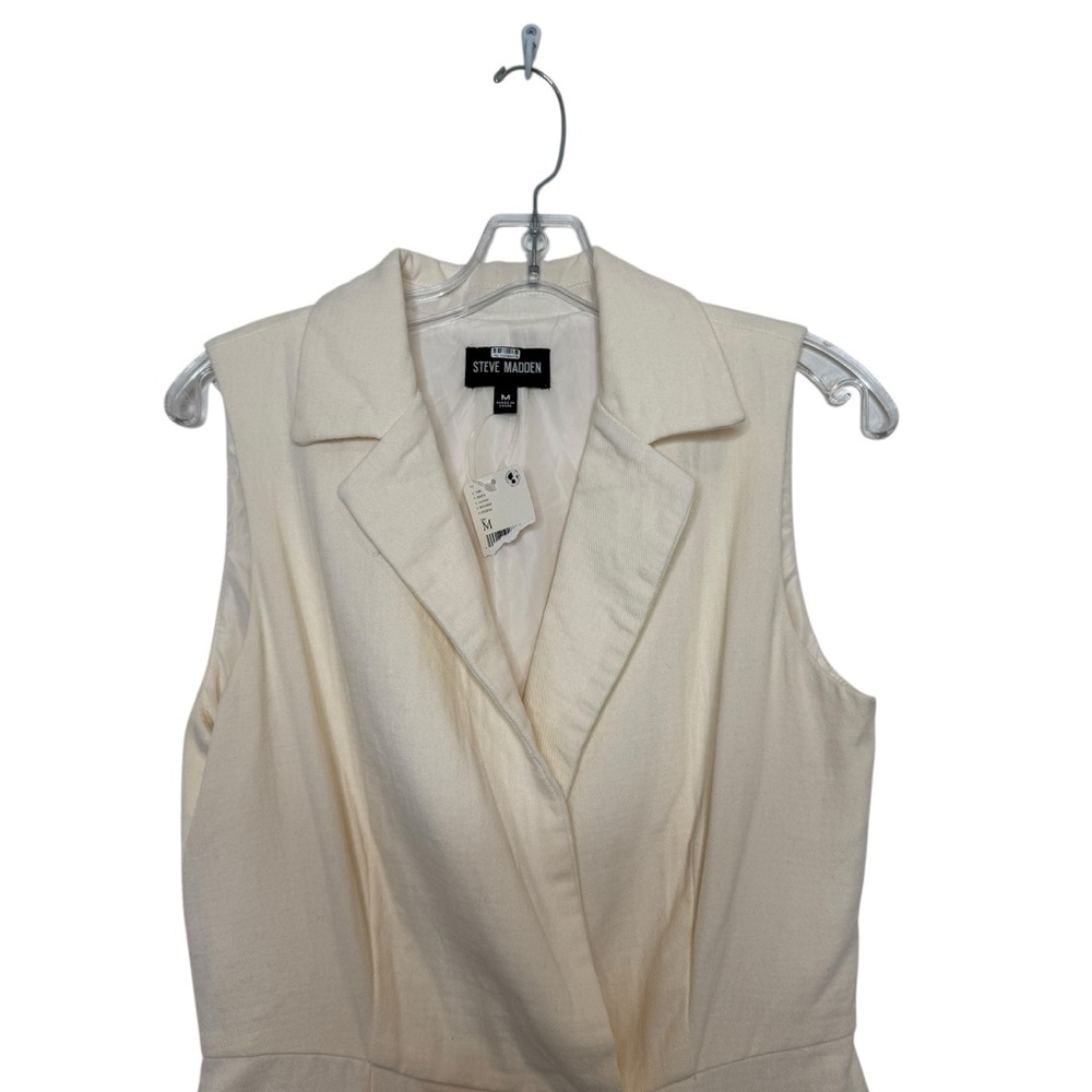Anthro Revolve Paris Double Breasted Blazer Sleeveless Romper Ivory Medium - Picture 4 of 8